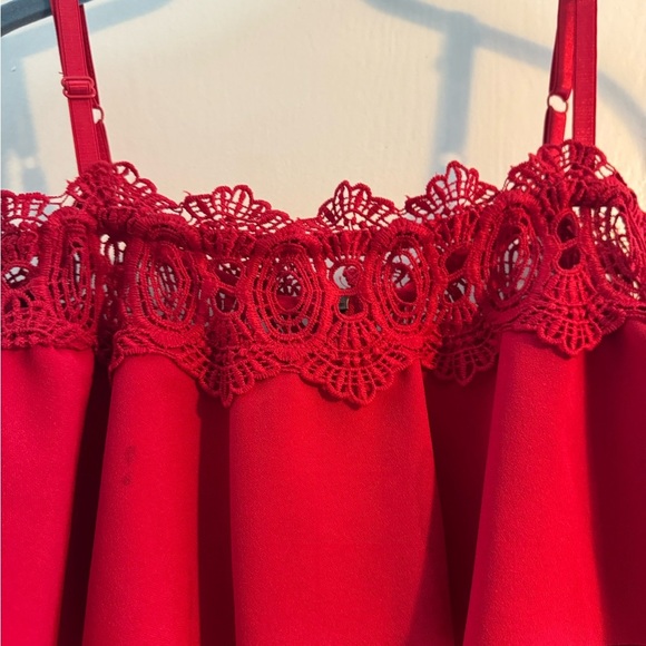 BCX Red Ruffled Peplum Cocktail Dress - Picture 4 of 9